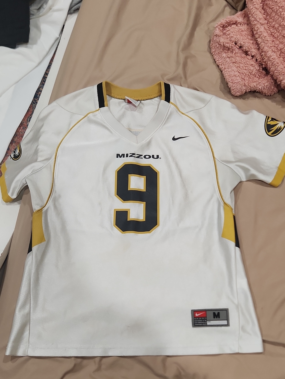 Nike Mizzou Women's White and Gold #9 Jersey